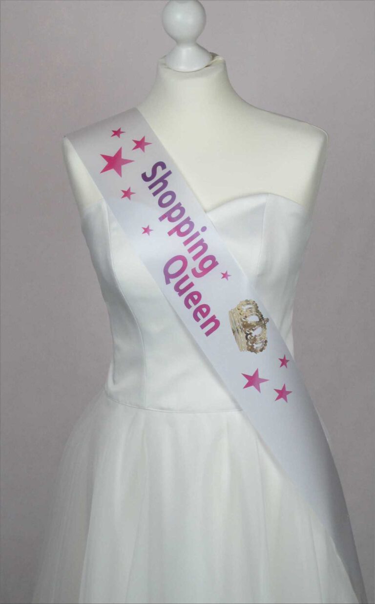 Schärpen aus einem Super Satin-Band mit meinem hochwertigem Digitaldruck bedruckt.