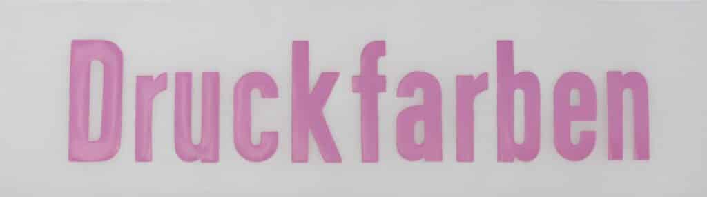 Druckfarben in pink.