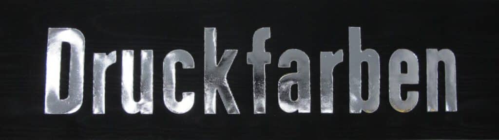 Druckfarben in Gold-glänzend.